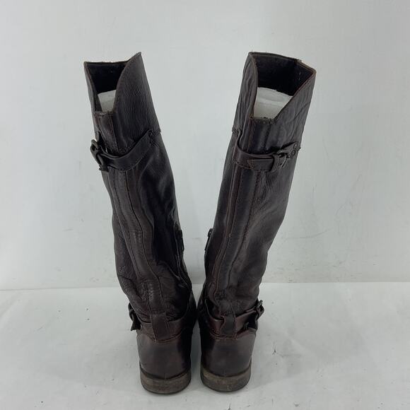 Vintage White Label FRYE Tall Brown Leather Riding Boots Womens Size 9B Preowned - Picture 3 of 7
